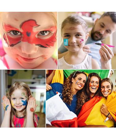Face Paint Temporary Tattoo Markers - 8 Colors Body Pen Kit | Skin Safe Fine Tip Tattoos for Kids Women & Men - International Shipping Available - Buy Online on GoSupps.com