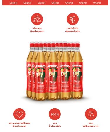 Almdudler Alpine Herbs Syrup 12x700ml - Herbal Lime Beverage Syrup for Refreshing Lemonade - International Shipping - Buy Online on GoSupps.com