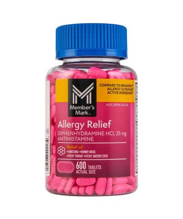 Member's Mark 25 mg Diphenhydramine Allergy (600 Count)
