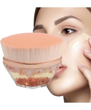 Cream Foundation Brush - Flat Top Hexagon Liquid Cream Foundation Brush | Large Foundation Blending Brush for Professionals Beginners Natural Finish Riastvy Champagne Gold Liquid-light Orange Mixed Hair-foun - Buy Online on GoSupps.com