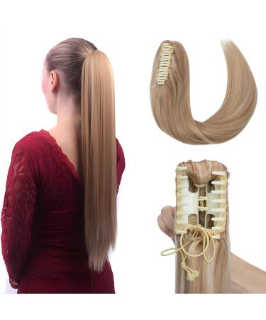 Elailite Extensions real hair ponytail 45cm ponytail hair extension hair parts with clip remy smooth braid human hair 18 "115g #18/613 ashblond & bleached blond 45cm ashblond & bleached blonde - Buy Online on GoSupps.com