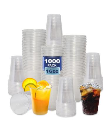 Morning Dew (1000 Count) 16 oz Clear Plastic Pet Cups Disposable Cold Cups with 98mm Diameter Drinking Cups in Bulk Multi-Use to Go Cups for Iced Coffee Smoothies Soda & Party Drinks 16 oz - 1000 ct 1000