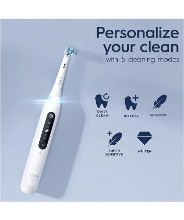 Oral-B iO5 Electric Toothbrush: Christmas Gift for Adults | 5 Modes with Teeth Whitening | 1 Toothbrush Head & Travel Case | UK 2 Pin Plug | White - 1 Count - Buy Online on GoSupps.com