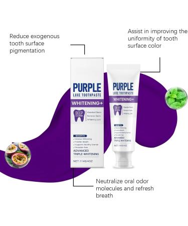 Purple Toothpaste - Daily Gentle Care with Physical Color Correction Freshens Breath & Reduces Yellow Teeth Oral Hygiene(1PCS) 1 Fl Oz (Pack of 1) - Buy Online on GoSupps.com