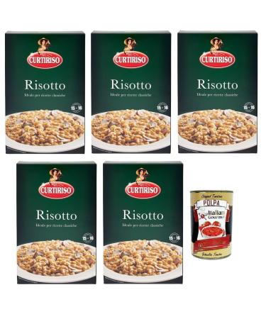 Italian Gourmet E.R. Curtiriso Risotti 100% Italian Rice Ideal for Risottos 16 Minutes Pack of 1 kg + Gourmet Italian Tomato Pulp Box 400 g