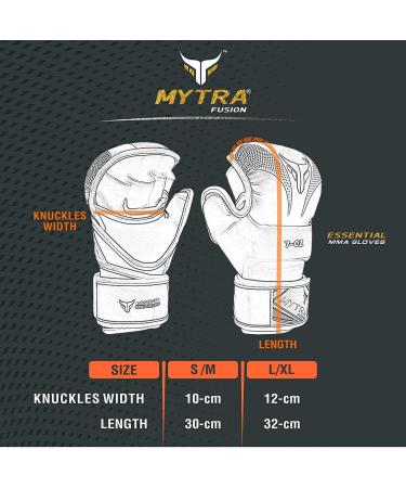 Mytra Fusion MMA Gloves | Open Palm Adjustable Wrist Support | Ideal for Grappling Cage Fighting & Combat Sports | S/M Black/Gold - Buy Online on GoSupps.com