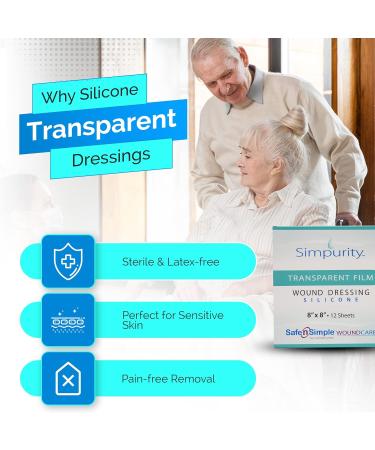 Simpurity Transparent Film Wound Dressing - Waterproof Silicone Medical Pads - 2x12 Pack for Optimal Wound Care - International Shipping Available - Buy Online on GoSupps.com