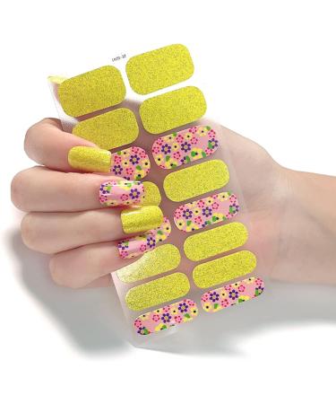 On Nail Polish Strips Glitter Starry Marble Semi Cured Gel Nail Polish Strips Gel Nail Stickers Full Nail Wraps on Nail Polish Strips Ze0242 - Buy Online on GoSupps.com