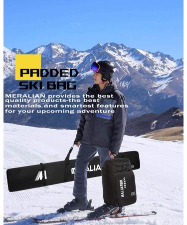 MERALIAN 170cm Waterproof Padded Ski Bag | Adjustable Shoulder Strap | Black - Buy Online on GoSupps.com