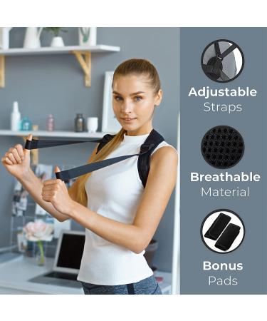 Adjustable Posture Corrector for Women & Men - Figure 8 Clavicle Brace - Black APC-009 - Buy Online on GoSupps.com