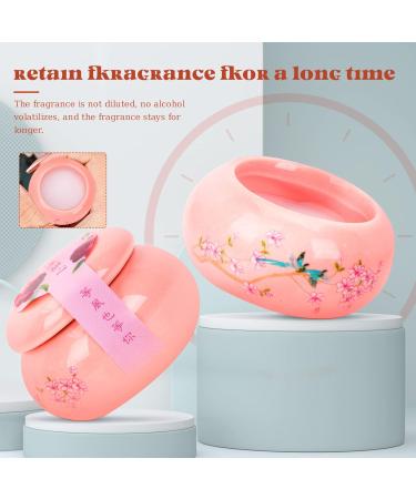 Vintage Perfume Japanese Perfume Balm Glass Ceramic Pocket Cream Perfume Natural Fragrance Box Long Term Fragrance Balm for Wedding Birthday Use Pink - Buy Online on GoSupps.com