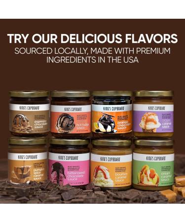 King's Cupboard Bittersweet Chocolate Sauce - Gluten-Free Kosher Hot Fudge Topping for Ice Cream Desserts Baking & Fondue - 10 oz - Buy Online on GoSupps.com