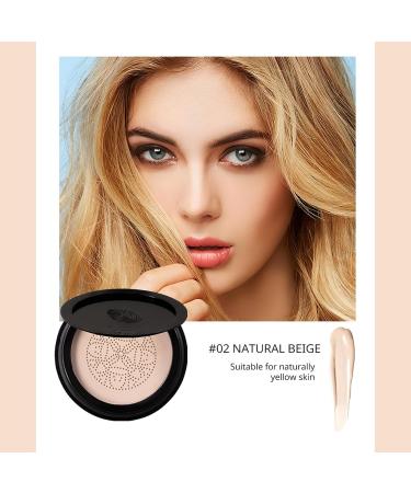 MylingKorm Mushroom Head Cushion Foundation - Multi-Use CC/BB Cream Tinted Moisturiser Full Coverage Skin Tint Concealer Long-Lasting Moisturizing Brightening Nude Glow (02# natural color) - Buy Online on GoSupps.com