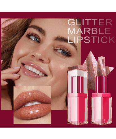 Obesntln Glitter Lipstick Red - Glitter Lip Gloss Makeup Lipstick Glitter Lipstick | Moisturizing Lip Balm Long-Lasting Lipstick Waterproof Cosmetics Long - Buy Online on GoSupps.com