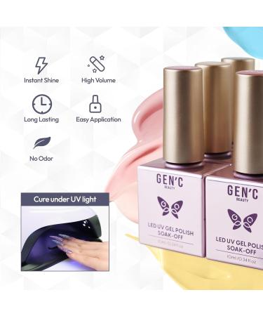 GEN'C B AUTY Nail Gel Kit 6 Colors 10ml Nail Gel Set UV Gel Collection for Nail Salon or Home Use (Cat Eye) - Buy Online on GoSupps.com
