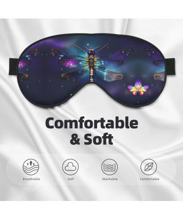 Galaxy Dragonfly Print Unisex Sleep Mask - Double-Sided Eye Mask for Sound Sleep & Skin Care - Buy Online on GoSupps.com