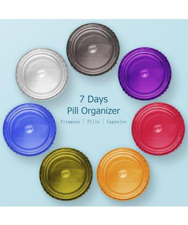 Cylindrical Pocket Pharmacy Moisture-Proof Travel Pill Organizer | 7 Day Colorful Pill Box | Free Combination of 7 Colors | International Shipping Available - Buy Online on GoSupps.com