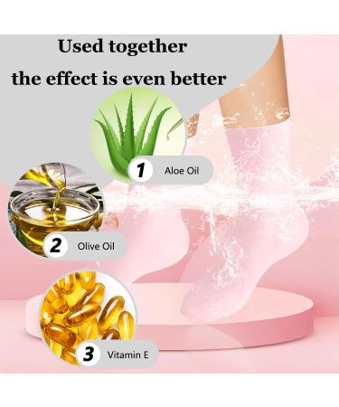 Moisturising Gel Silicone Socks for Women - Repair Dry Cracked Feet | Aloe Spa Pedicure Socks - Soften Rough Skin (Pink) - Buy Online on GoSupps.com