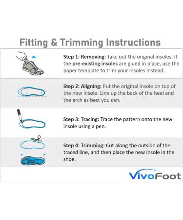 VivoFoot Memory Foam Full-Length Shoe Inserts - Comfort & Athletic Insoles for Men & Women (Men 7-12) - Buy Online on GoSupps.com