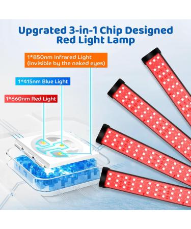 Red Light Lamp 180LEDs Blue Light & Infrared Light with Stand Height Adjustable & Angle Adjustable & Timer Red/Infrared/Blue Light for Home/Office Use - Buy Online on GoSupps.com