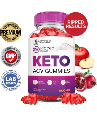 Justified Laboratories Ripped Results Keto ACV Gummies Advanced Formula 1000MG Ripped Results Keto Gummies Apple Cider Vinegar Formulated with Pomegranate Beet Juice Powder B12 Vegan Non GMO 60 Gummys 60 Count (Pack of 1) - Buy Online on GoSupps.com
