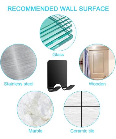 APRRMLIZW Stainless Steel Wall Hooks - Self-Adhesive Razor Holder 4-Piece Bathroom & Kitchen Organizer (Black) - Buy Online on GoSupps.com