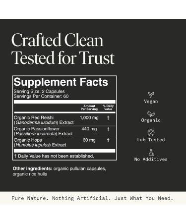 Fantastic Fungi Reishi Mushroom Capsules - Sleep Supplement for Adults with Red Reishi Mushroom Extract Passionflower & Hops - Adaptogenic 100% USDA Organic Complex Vegan 120 Caps (2-Month Supply) - Buy Online on GoSupps.com