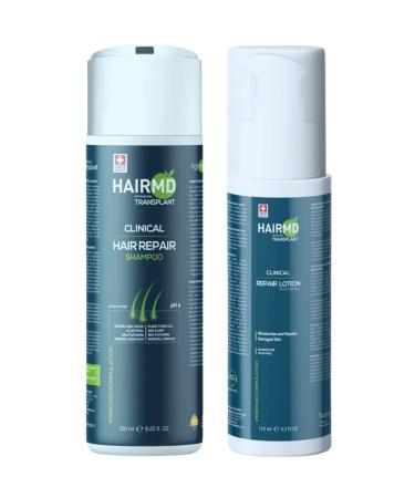 HairMD Hair Growth Shampoo & Lotion Set. Hair Loss Treatment for Thinning Hair & Post-Hair Transplant Procedure with Biotin Keratin Collagen Provitamin B5 - Hair Care Set for All Hair Types