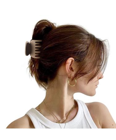 Medium Claw Hair Clips for Thin Fine Hair - Matte Double Row Jaw Clip for Women and Girls (4 Pack) - Black Brown Khaki Light Pink - Buy Online on GoSupps.com