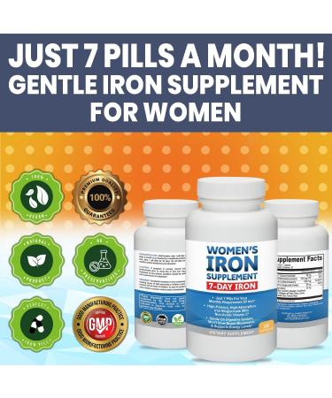 Women s Iron Supplement Pills for Women Bis-Glycinate 80mg 7 Iron Pills for 30 Days Worth of No Stomach Binding Vegan Alkaline VIT C Iron Pill for Women 30 Capsules 3-Pack - Buy Online on GoSupps.com