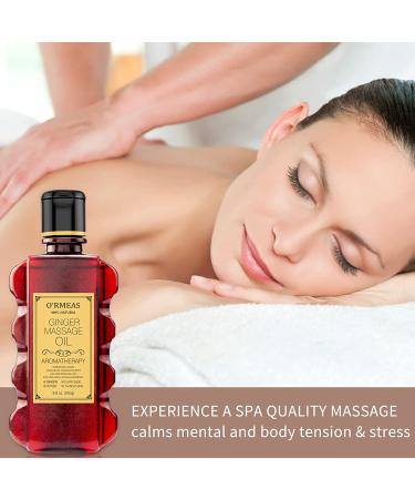 Ginger Massage Oil for Joint Pain Relief and Relaxation - 8.8 oz Body Moisturizer for Men and Women - Buy Online on GoSupps.com