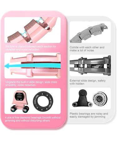 UNTIL Weighted Hula Fit Hoop Plus Size for Adults - 3rd Gen Noiseless Fitness Hoop with Counter - 26 Detachable Links - 2-in-1 Abdominal Fitness Massage - Pink - Buy Online on GoSupps.com