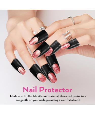 NOLITOY 100 Sheets Nail Polish Protector for Fingers U-shape Tape Polish Guards Nail Arts Peel Off Sticker Cuticle Protectors - Buy Online on GoSupps.com