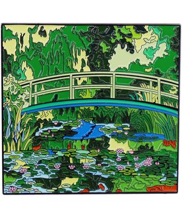Monet Water Lilies & Japanese Bridge Enamel Lapel Pin - Art Style Graduation Badge - Buy Online on GoSupps.com