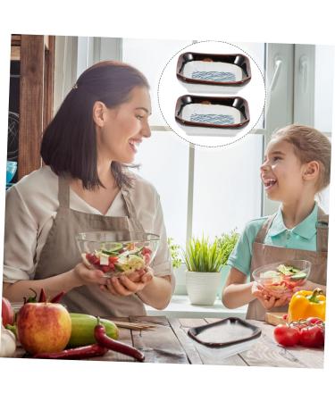 Zerodeko Plates 2pcs Sea Ripple Seasoning Dish Soybean Vintage Ceramics Ceramic Sauce Dish - Buy Online on GoSupps.com