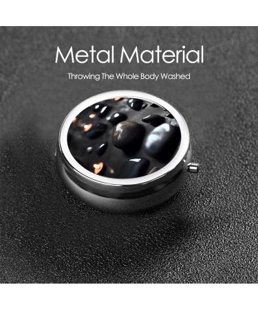Buy Black Mystery Heart Stoneround Pill Box - 3 Compartment Organizer & Portable Travel Solution for Medication - Buy Online on GoSupps.com
