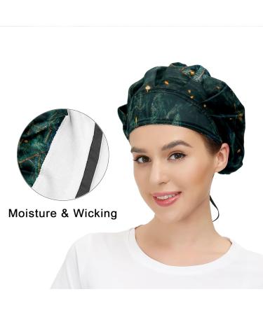 Womens Working Cap with Cotton Sweatband - Adjustable Elastic Head Cover for Men - Pine Trees Decoration - LED Lights - Christmas - Buy Online on GoSupps.com