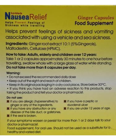 SAIMEDS Nausea Relief: Fast-Acting Natural Solution | Buy Online - Buy Online on GoSupps.com