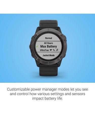 Garmin Fenix 6X Pro Solar GPS Watch | Mapping, Music, Pulse Ox Sensors | Dark Gray (Renewed) - Buy Online on GoSupps.com