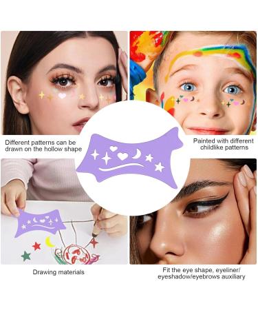 Winged Eyeliners Tool - Soft Flexible Eyeliners Stencils | Precision Beveled Design Eye Liners Reusable Cleaning Cloths for Women Purple - Buy Online on GoSupps.com
