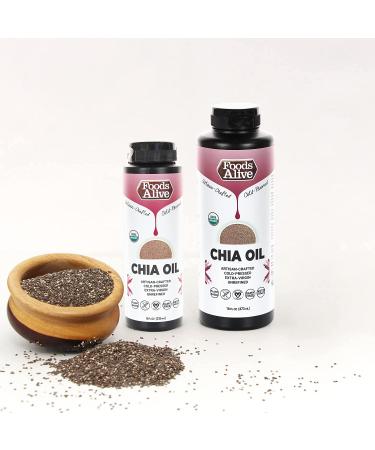 Foods Alive Organic Chia Oil (8oz) - Cold Pressed Chia Seeds, High in ALA Omega 3 | Salad Dressing, Gluten Free, Keto | 8 Fl Oz (Pack of 1) - Buy Online on GoSupps.com