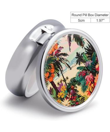 Shop Stylish Tropical Floral Pill Box | 3 Compartment Travel Pill Organizer | Portable Medicine Case for Handbag & Pocket - Buy Online on GoSupps.com