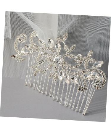 Housoutil Rhinestone Hair Combs Wedding Hair Comb Hair Comb Clips Hair Side Comb Bridal Hair Comb Hair Combs for Wedding Decor Tiara Rhinestones Bride Accessories Zinc Alloy White - Buy Online on GoSupps.com