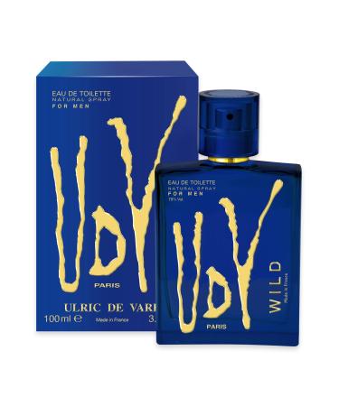 Ulric De Varens Wild Eau De Toilette for Men - Young Energetic and Confident- Bold and Fearless Notes of Rosemary Elemi Patchouli and Sandalwood-Make an Unforgettable Impression - 3.4 Fl Oz