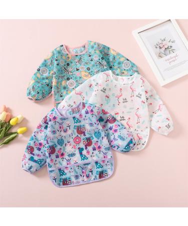 Yealoo 3pcs Baby Bibs with Sleeves - Waterproof Washable Bibs for 6-30 Months - Perfect for Eating & Playing - Buy Online on GoSupps.com