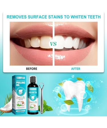 Oil Pulling Mouthwash - Coconut & Mint Alcohol-Free Organic Essential Oil for Bad Breath & Gum Health - 8 Fl Oz - Buy Online on GoSupps.com