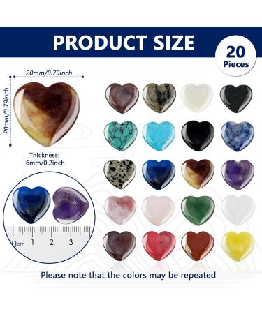 Gotfun 20-Piece Crystal Heart Stones Set | Colorful Healing Gemstones for Meditation & Chakra | Lucky Rose Quartz & Amethyst for Kids - Buy Online on GoSupps.com