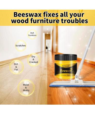 PIPIHUA Beeswax Furniture Polish  Wood Seasoning Beeswax for Furniture Waterproof & Repair Wood Wax for Floors Cabinets to Protect & Care  2pcs Beeswax Polish with 4pcs Sponges - Buy Online on GoSupps.com
