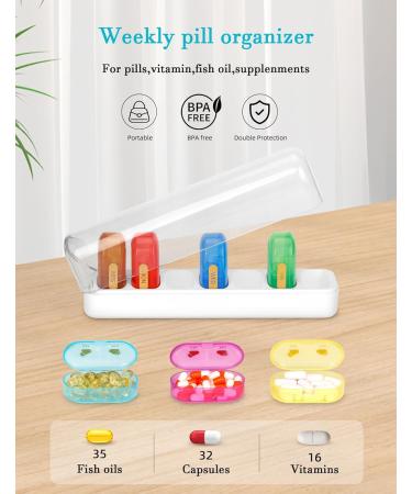Weekly Pill Organizer - 7 Day Twice Daily Medicine Box for Vitamins Fish Oil & Supplements - BPA Free & Easy to Clean - Buy Online on GoSupps.com