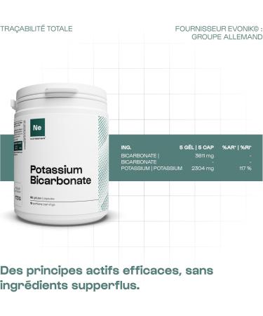 Potassium Bicarbonate - 90 Capsules - Nervous System - Normal Muscle Function - Pharmaceutical Grade - Vegan| Nutrielement By Nutrimuscle - Buy Online on GoSupps.com